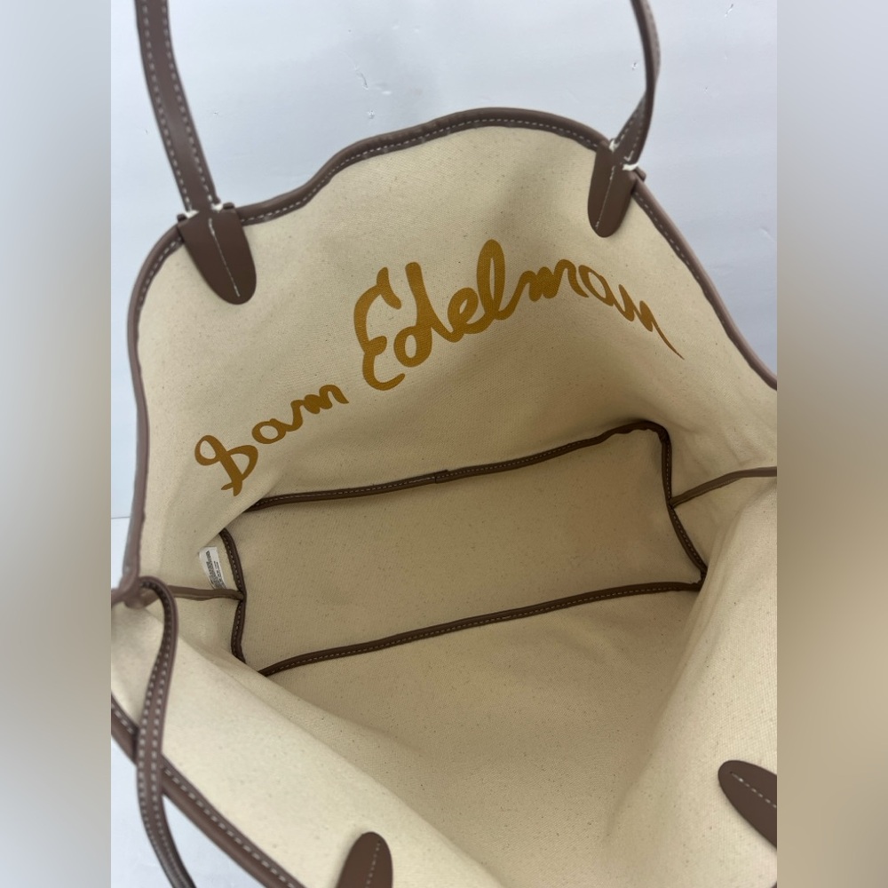 SAM EDELMAN HARPER MONOGRAM SHOPPER TOTE WITH SMALL POUCH, TAUPE COLOR - Picture 9 of 17